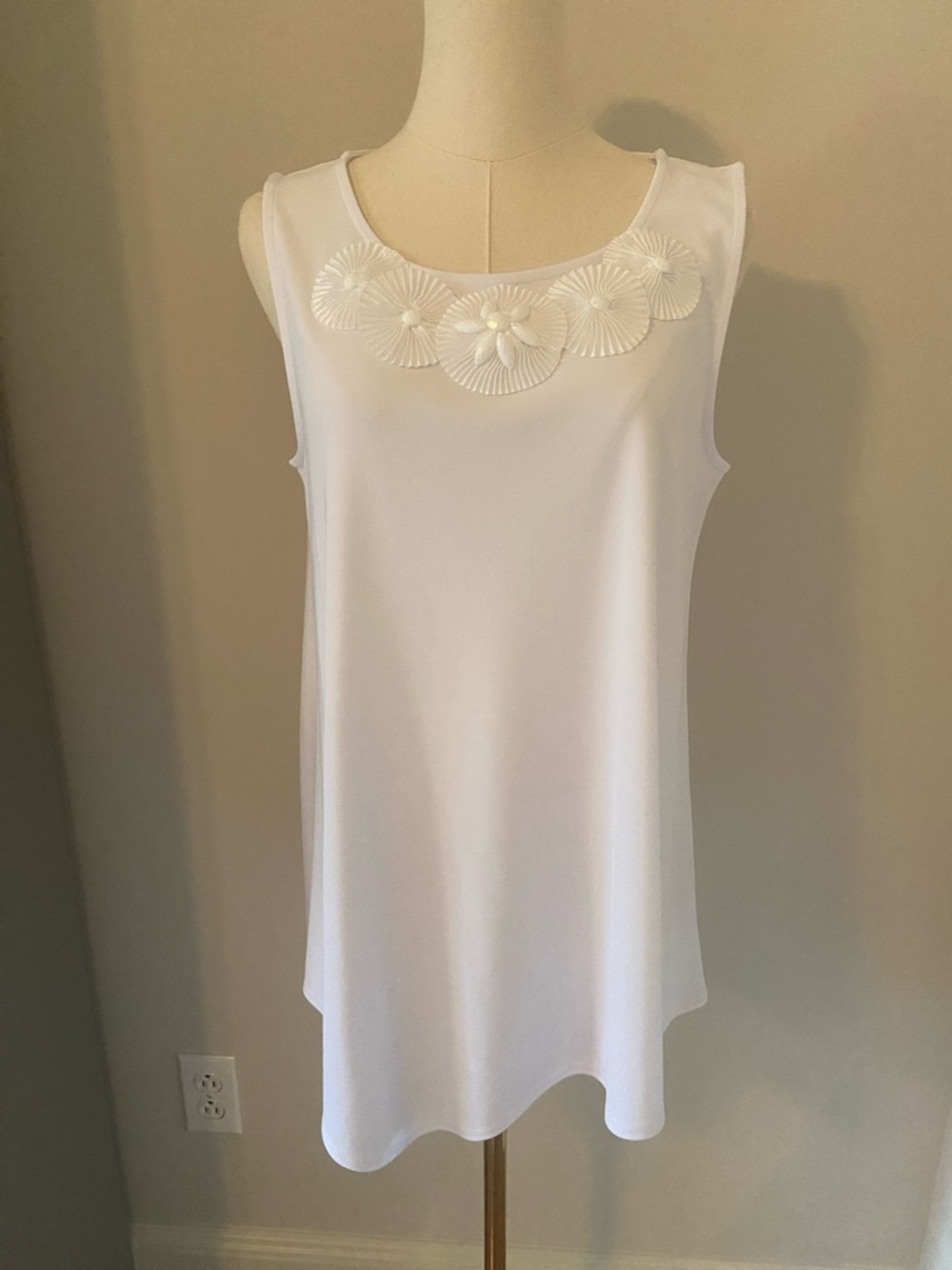 Rafaella White Textured long shirt